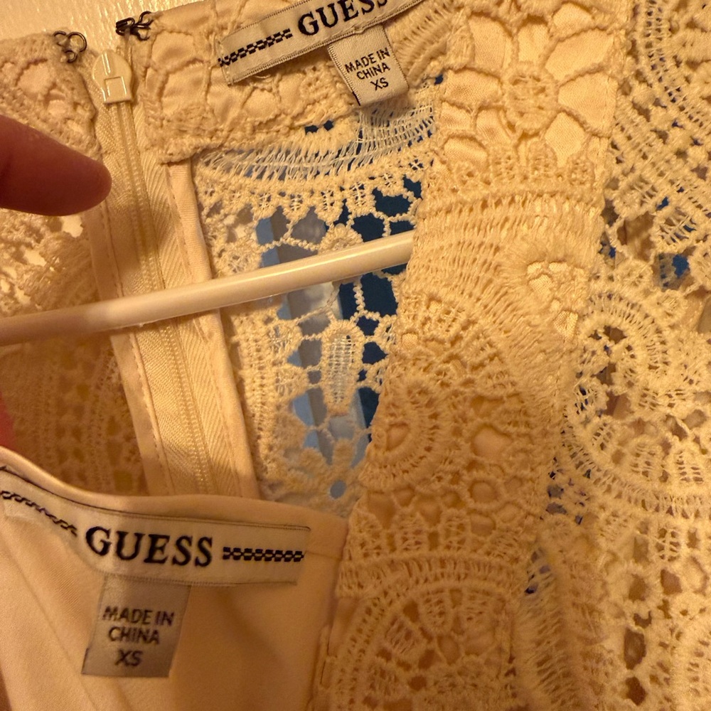 NWOT Guess Crochet Lace Dress in Cream - Picture 5 of 10
